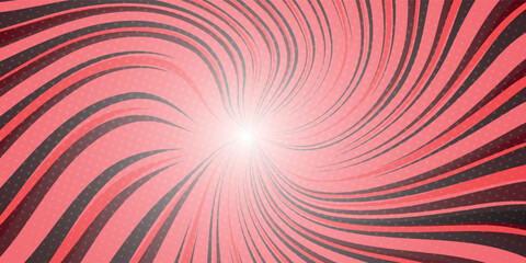 Pop art comic background with glowing halftone dots. Cartoon Vector Illustration on red color