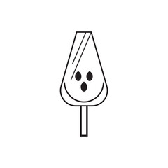Fruit watermelon ice cream smile sign