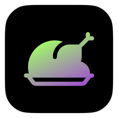 Editable roasted chicken or turkey vector icon. Food, restaurant. Part of a big icon set family. Perfect for web and app interfaces, presentations, infographics, etc