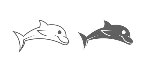 dolphin suitable for icon or sign in various designs