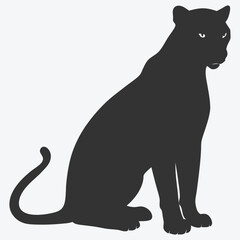 Majestic Leopard Silhouette Vector Art, Capturing the Wild Essence of the Jungle