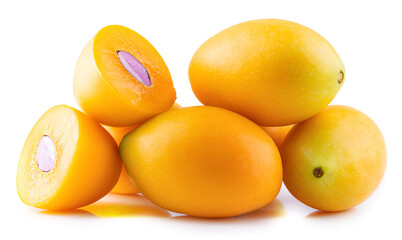 Sweet Marian plum fruit isolated on white background.