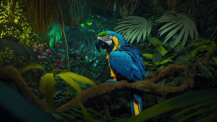 Majestic Macaw in Lush Jungle