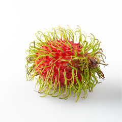 Fototapeta premium Rambutan sweet fruit isolated over white background.