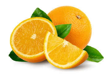Fresh orange isolated on a white background