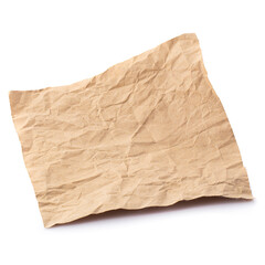 Used brown paper a isolated over white background.