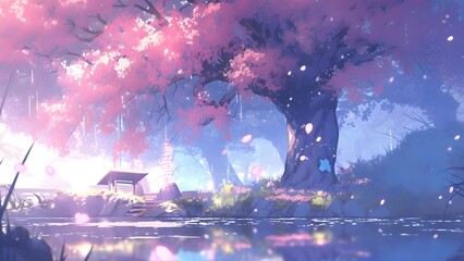 Pink Blossom Riverside