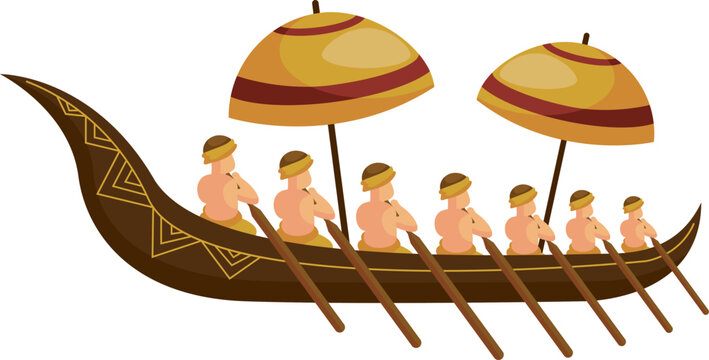 snake boat with oarsmen for onam celebration