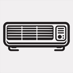 Air conditioner Vector silhouette icon on a white background