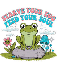 Starve youe Ego Feed Your Soul Frog PNG