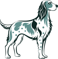 English Setter Dog Illustration, Premium Canine Vector Design, High-Quality Vector Artwork