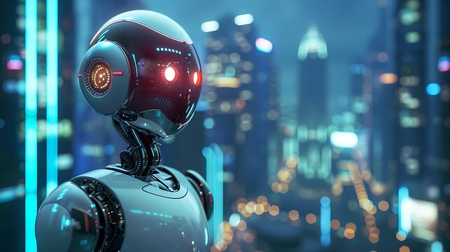 Growth city combined with a smart city and a model robot