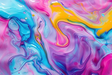 Vibrant Abstract Glass Fusion, a mesmerizing blend of neon hues swirling together, creating a fluid painting texture that captivates the senses and energizes any space.