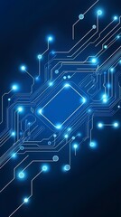Abstract Blue Circuit Board Design