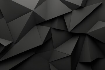 Obraz premium Dark Grey Abstract Geometric Background, featuring intricate shapes and patterns, creating a sense of depth and modernity, ideal for digital art and design projects.