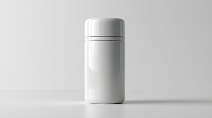 White Plastic Bottle Mockup on White Background
