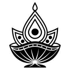 Dhanteras line art vector illustration