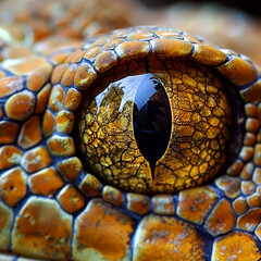 Fototapeta premium Close-up of a Gecko's Eye with Scaly Skin