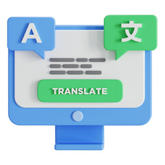 Computer translate japanese 3D Icon