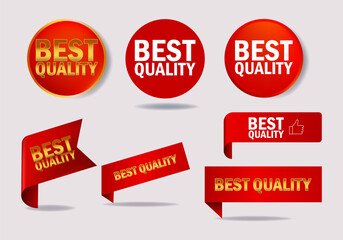 Banner, label. paper tag best quality icon vector design. Best choice product promotion badge. Isolated on white background.