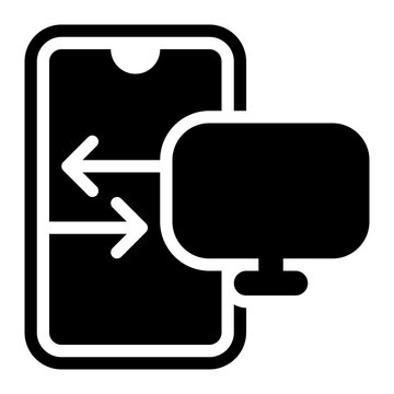 sideload, sideloading, device transfer, data transfer, devices, peer to peer glyph or solid icon