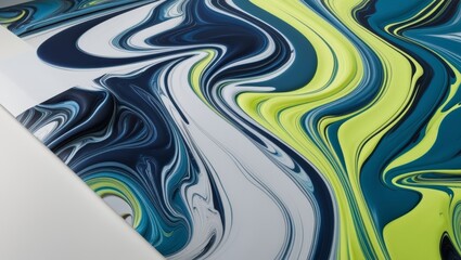 Abstract Swirl Pattern with Blue, Green, and Yellow Colors