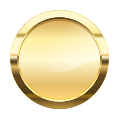 Gold medal winner, Golden Gradient glossy Badge Round circle Realistic Vector for winner sports awards, medallions for champion celebration isolated on White Background