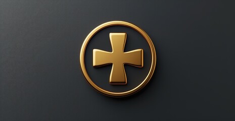 Obraz premium Logo medicine doctor, pharmacology treatment, family care hospital. Minimalistic banner copy space creative VIP promotion vitruvian man