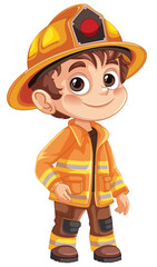 Young Firefighter in Uniform