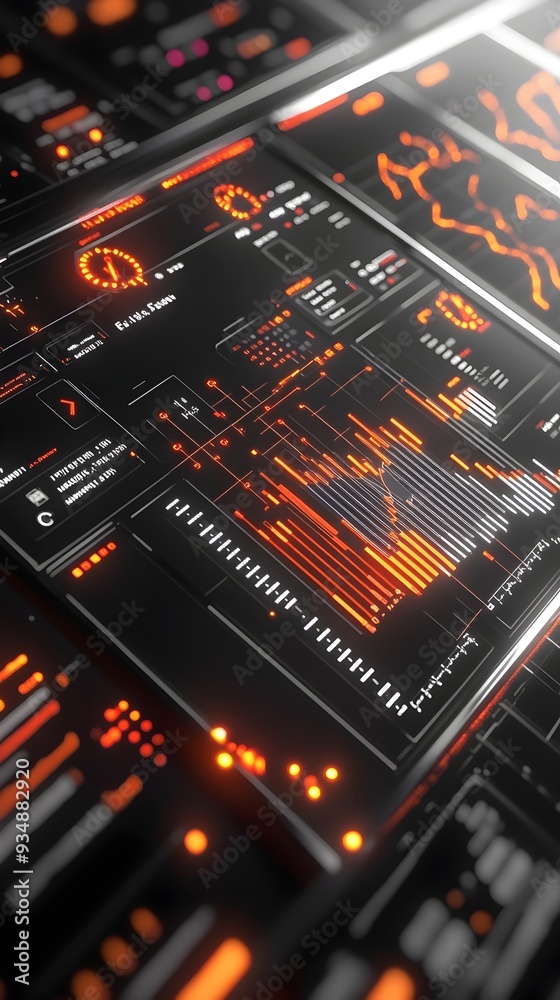 Poster ascending 3d business growth chart with data visualization dynamic data points and line graphs glowi