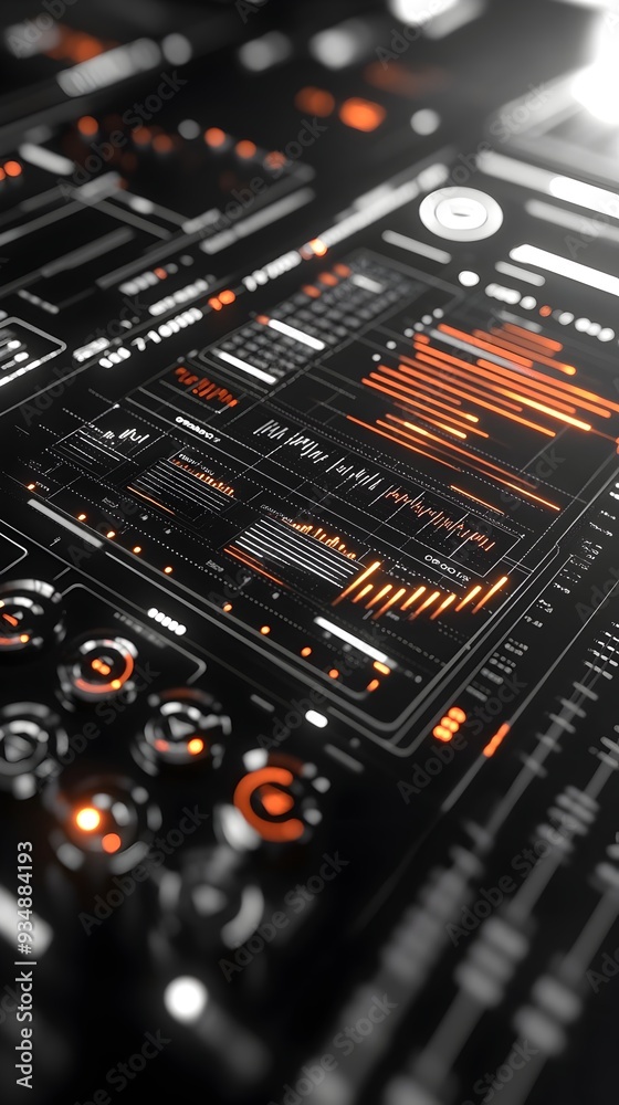 Poster ascending 3d business growth chart with dynamic data visualization including glowing holographic use