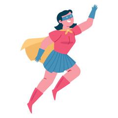 cute cartoon girl in superhero costume
