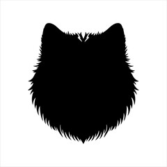 Wolf head silhouette vector illustration design on white background.