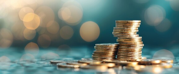 Profits highlighted with beautiful lighting and clear copy space text