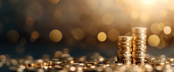 Profits illuminated with beautiful lighting and clear copy space text