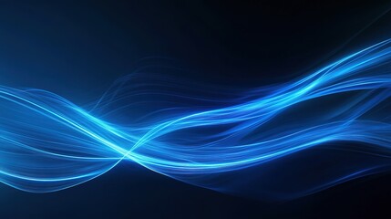 Naklejka premium Abstract Blue Swirls: A mesmerizing abstract background with flowing blue lines that evoke a sense of movement, energy, and tranquility. 