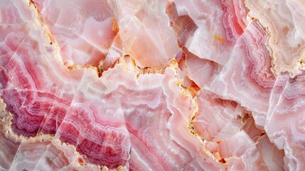Pink Onyx Crystal Marble Texture with Icy Colors, Polished Quartz Stone Background, It Can Be Used For Interior-Exterior Home Decoration and Ceramic Tile Surface, Wallpaper, ai