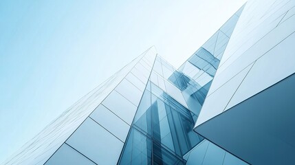 Modern Architecture Reaching for the Sky: A low-angle view of a contemporary building
