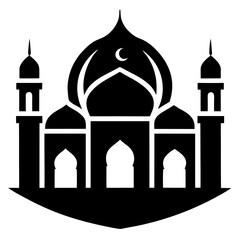 Islamic Mosque Logo Silhouette Vector Art Illustration