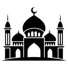 Islamic Mosque Logo Silhouette Vector Art Illustration