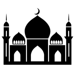 Islamic Mosque Logo Silhouette Vector Art Illustration