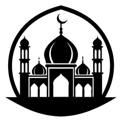 Islamic Mosque Logo Silhouette Vector Art Illustration
