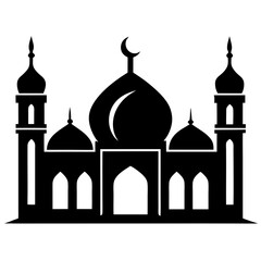 Islamic Mosque Logo Silhouette Vector Art Illustration