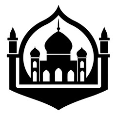Islamic Mosque Logo Silhouette Vector Art Illustration