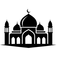 Islamic Mosque Logo Silhouette Vector Art Illustration