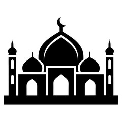 Islamic Mosque Logo Silhouette Vector Art Illustration