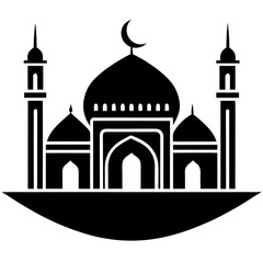 Islamic Mosque Logo Silhouette Vector Art Illustration