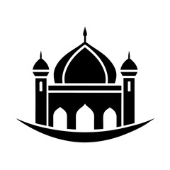 Islamic Mosque Logo Silhouette Vector Art Illustration