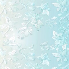 Fototapeta premium A vector art background with a soft gradient from light blue to white, accented by delicate floral patterns subtly incorporated into the design. 8k UHD, suitable for high-quality printing or 