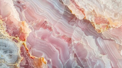 Fototapeta premium Pink Onyx Crystal Marble Texture with Icy Colors, Polished Quartz Stone Background, It Can Be Used For Interior-Exterior Home Decoration and Ceramic Tile Surface, Wallpaper, ai